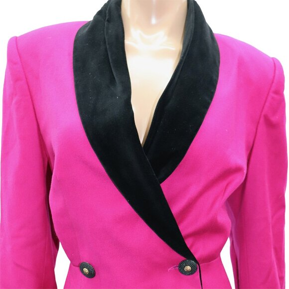 POWER Statement Fuchsia Tuxedo Blazer Jacket M - Picture 3 of 5